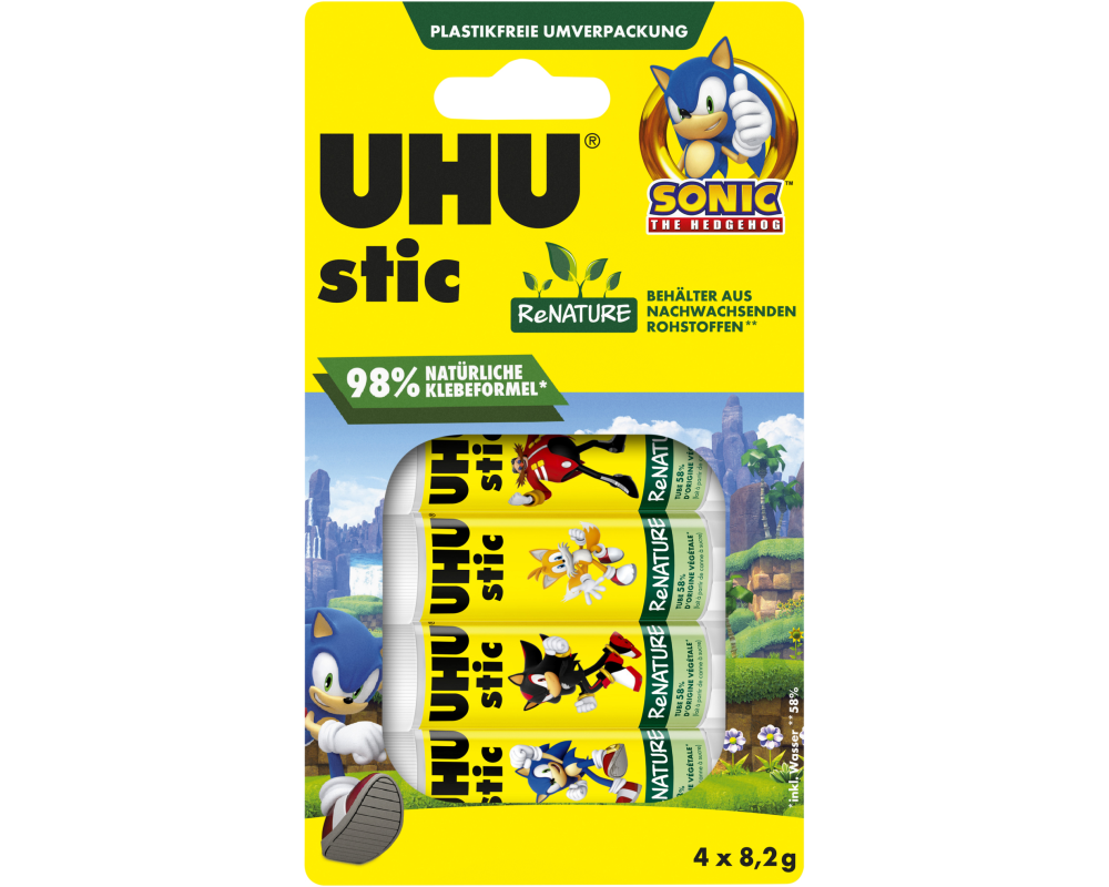 UHU Klebestift ReNATURE 4x8,2g 9000328 Sonic the Hedgehog