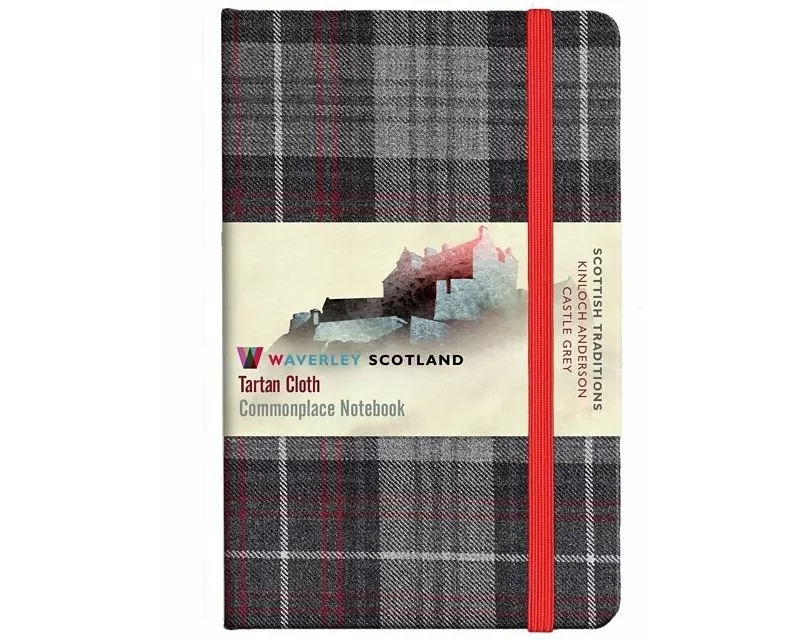 Waverley S.T. (M): Castle Grey Pocket Genuine Tartan Cloth Commonplace Notebook