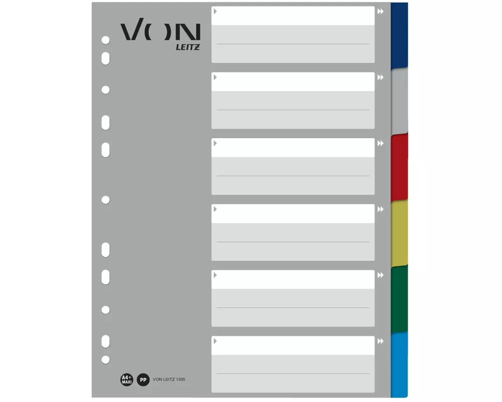 VON Register Blanko, A4, 1-6