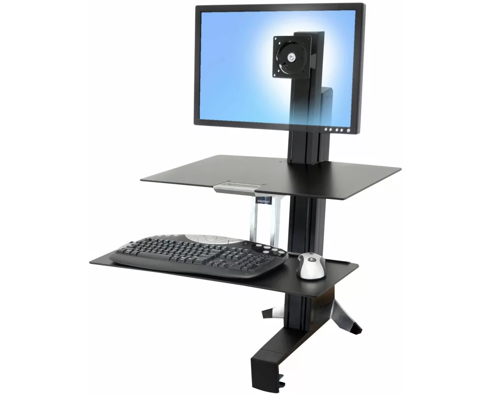 ERGOTRON desk stand, WORKFIT-S, Single HD, adjustable 58cm, 30 inch, 13,2kg, VESA 75x75+100x100mm