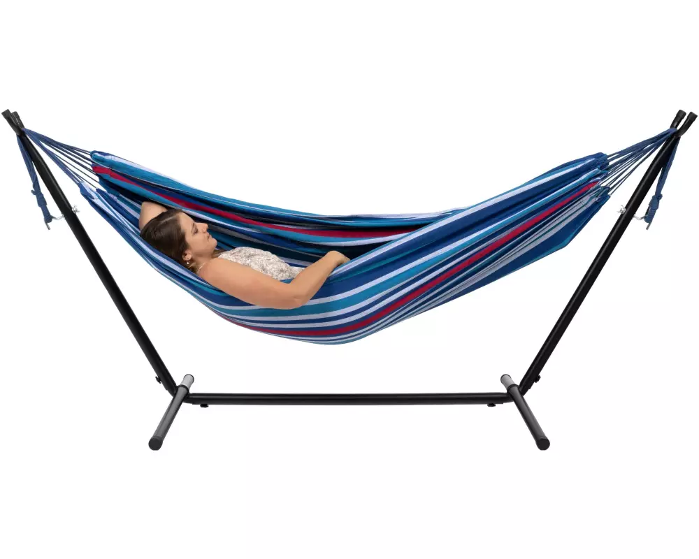 KOOR Doppelhängematte Nuvola mit Gestell, blau-rot