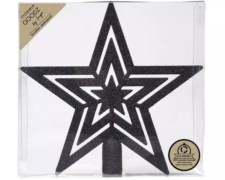 INGES CHRISTMAS DECOR Baumspitze Stern 21.5 cm, Schwarz