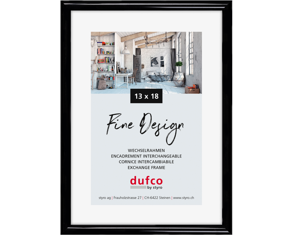 DUFCO Bilderrahmen 13x18cm 1400.40049 Fine Design schwarz