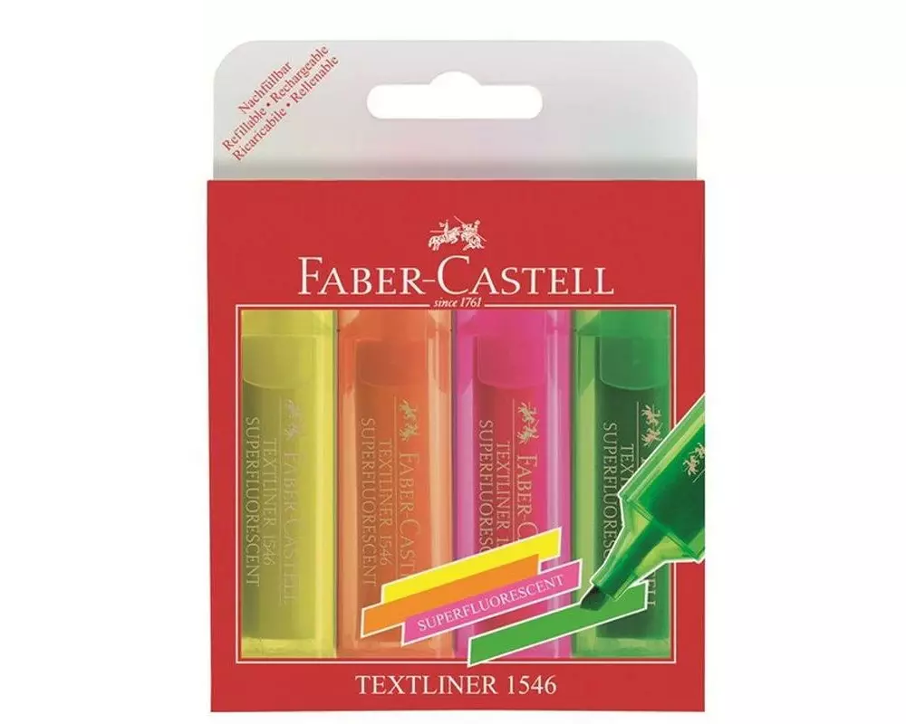 Faber-Castell Textilmarker 46 Superfluorescent 4er Etui