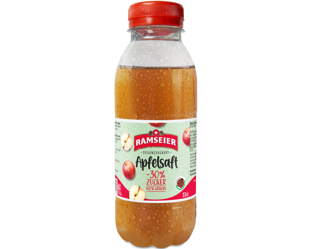 RAMSEIER Apfelsaft trüb, teilenzuckert 1312 33 cl, 6 Stk. -30% Zucker