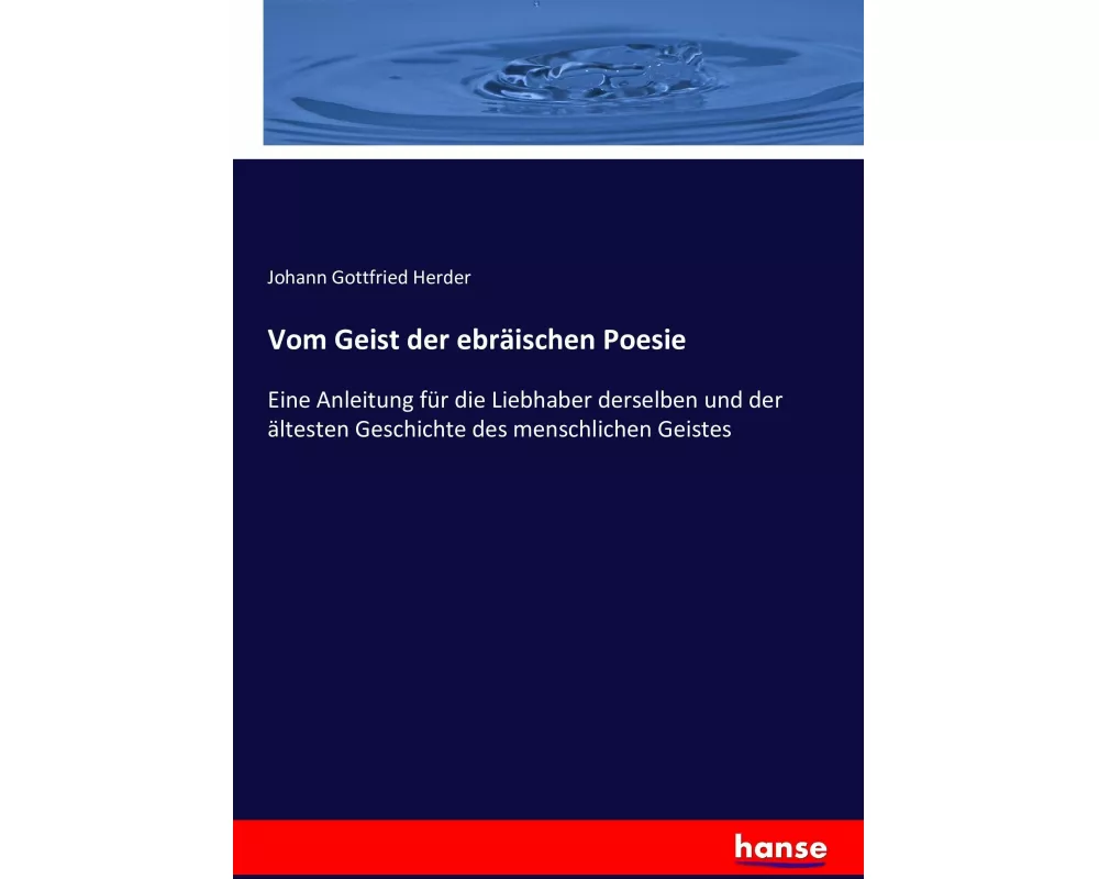 Vom Geist der ebräischen Poesie