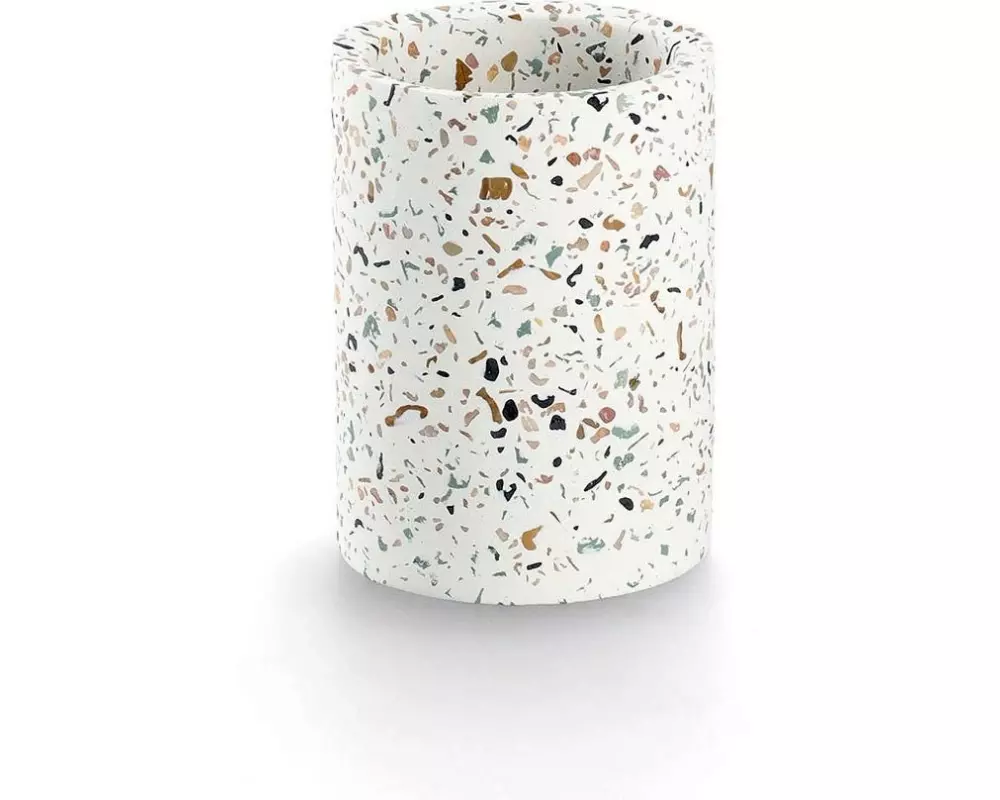 Zeller Present Zahnputzbecher Terrazzo 8.2 cm x 11 cm, Mehrfarbig
