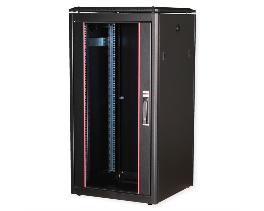 ROLINE 19-Zoll Netzwerkschrank Pro 22 HE, 600x600 BxT Glastür schwarz
