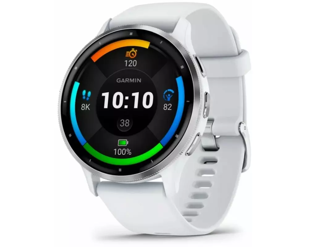 GARMIN Sportuhr Venu 3 Steinweiss / Silber