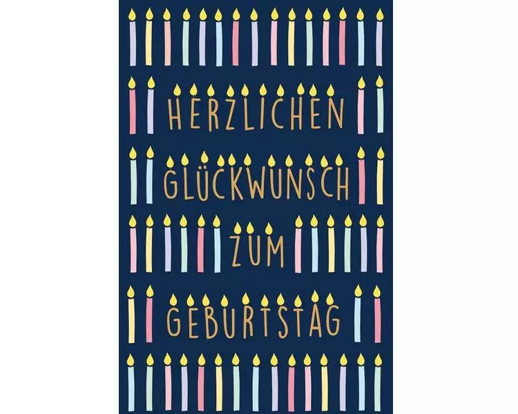 ABC Geburtstagskarte Bunte Brennende Kerzen B6