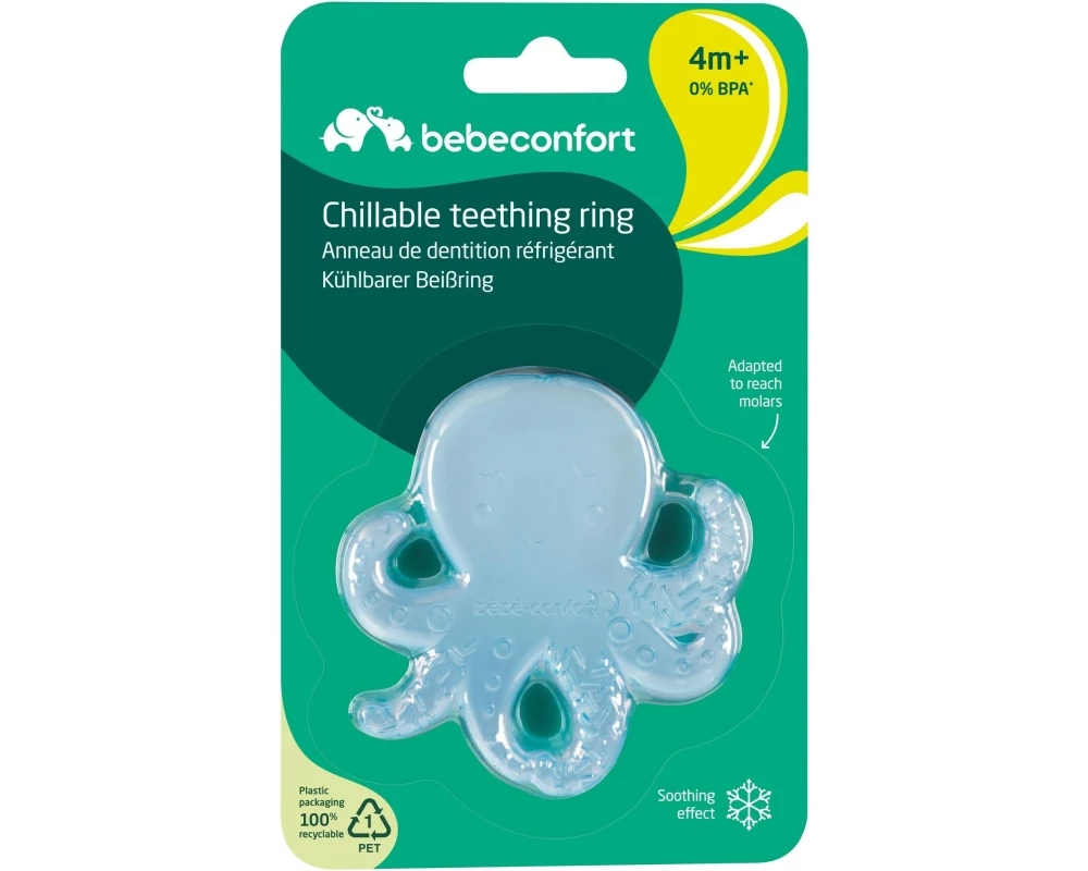 Bebeconfort Teething Ring Kühlbar, Krake, Silikon, Blau