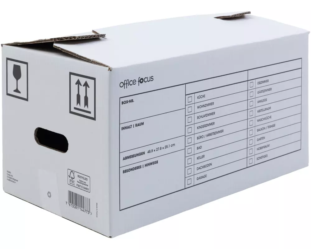 office focus Umzugsbox 34 l Weiss, 10 Stück