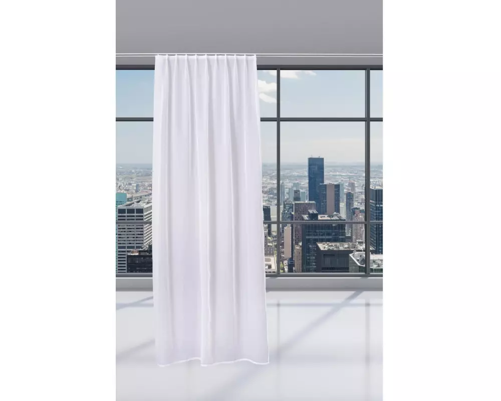Casa Leon Tagvorhang mit Faltenband Voilette 140 cm x 245 cm, Weiss