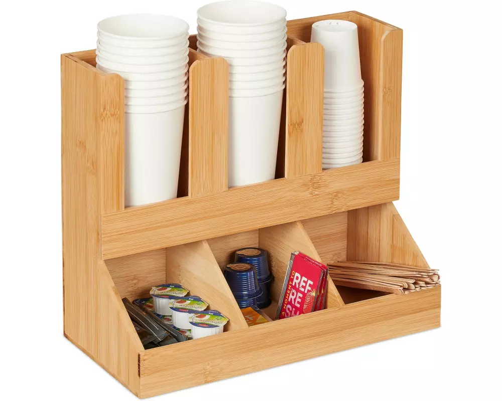 relaxdays Kaffee-Organizer mit 6 Fächern