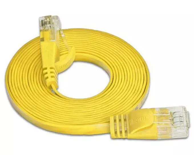 SLIM Slimpatchkabel RJ-45 - RJ-45, Cat 6, UTP, 20 m, Gelb