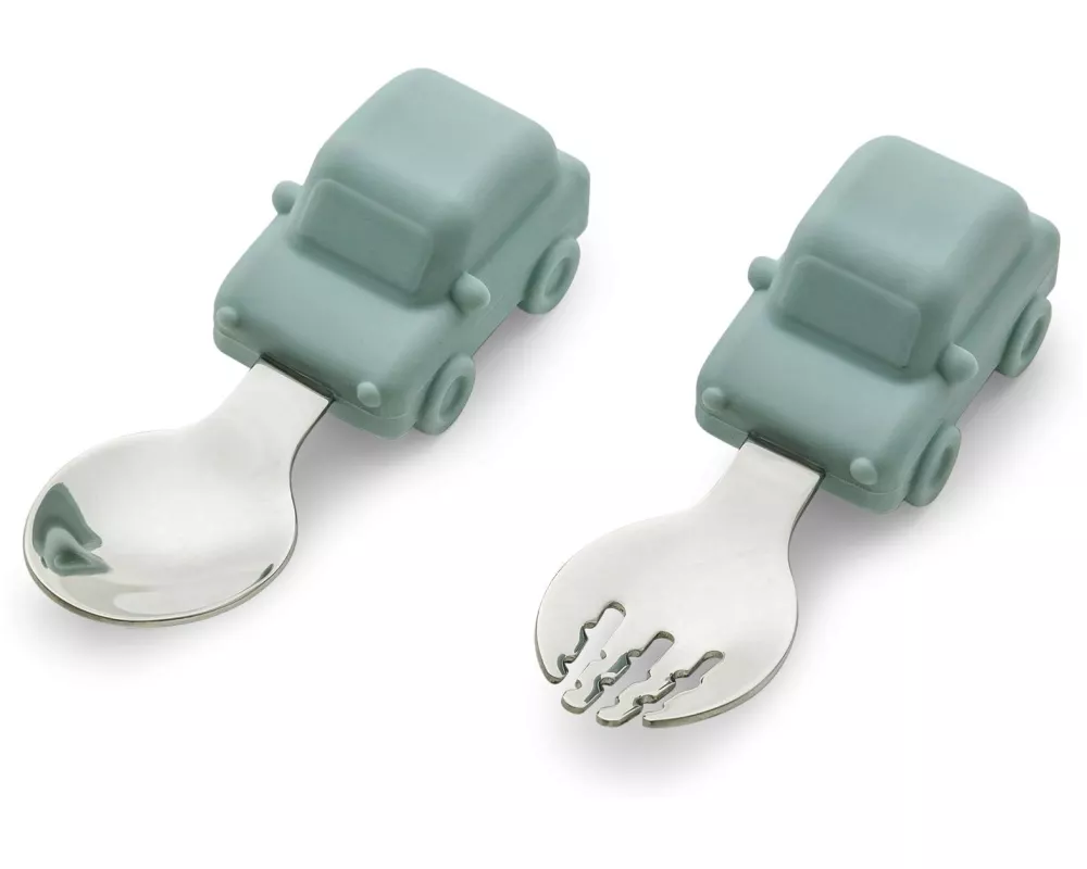 Citron Kinderbesteckset Vehicles Green