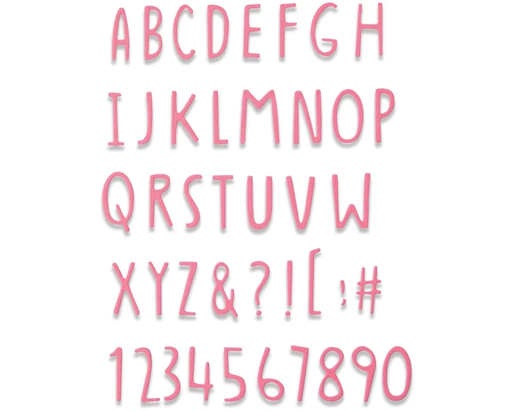 Sizzix Stanzschablone Alphabet, Zahlen und Symbole , Blatt