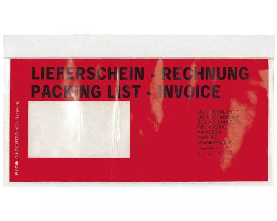 ELCO Dokumententasche Quick Vitro C6/5 Fenster links, 250 Stück