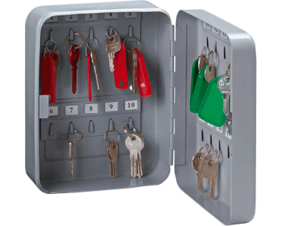 RIEFFEL SWITZERLAND Schlüsselkasten VT silber VT-SK 20 20×16×8cm 20 Haken