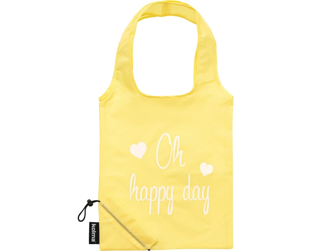 Kolma Einkaufstasche RPET «Oh happy day» Beige