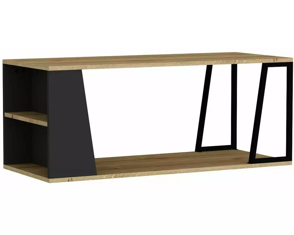 Woody Fashion Couchtisch Lissa 120 x 48.6 cm, Braun/Schwarz