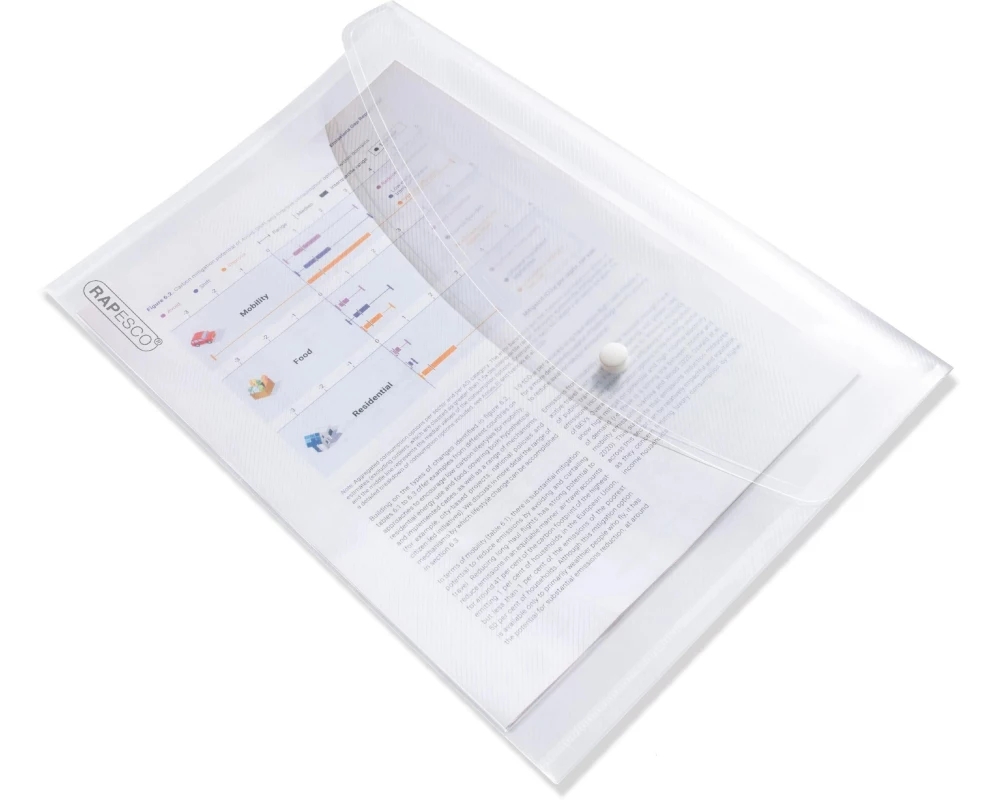 Rapesco Dokumentenmappe Eco GRS A4+ Transparent, 5 Stück