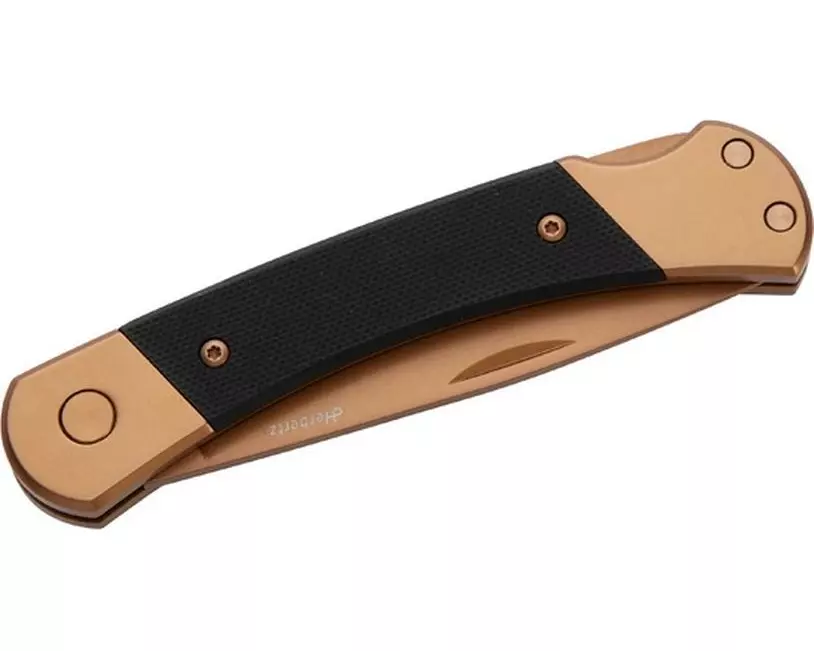 Herbertz Taschenmesser Titanbeschichtung Rosengold D2, Medium, Black