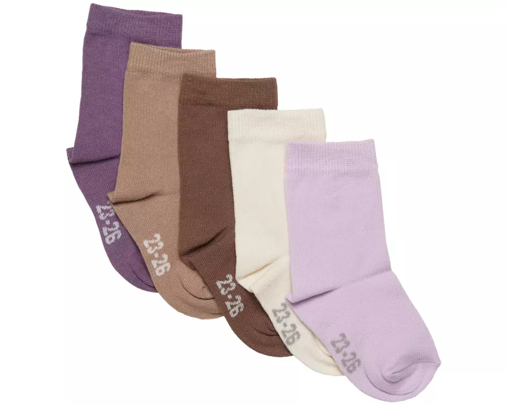 minymo Socken Uni 5er Set Very Grape Gr. 15/18