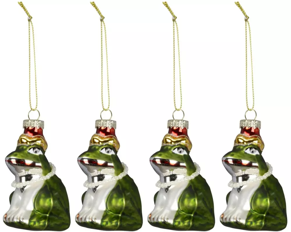 COCON Weihnachtsschmuck Froschkönig, 4 Stück