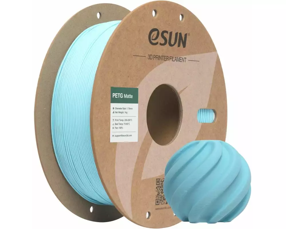 eSun Filament PETG-Matte Hellblau 1.75 mm 1 kg