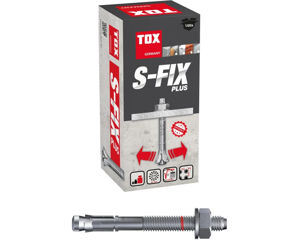 Tox-Dübel Bolzenanker S-Fix Plus M8 x 60/3 mm (100 Stk.)