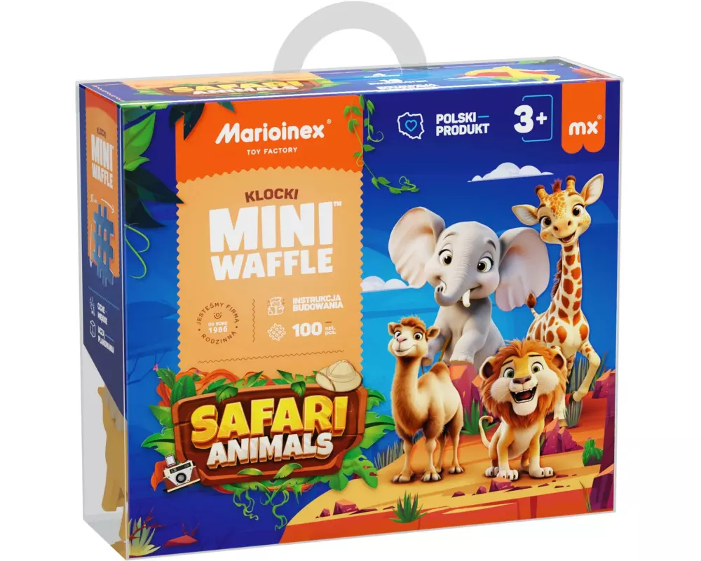 Max Bersinger Baukasten Marioinex Mini Waffle Tier Safari - 100 Teile