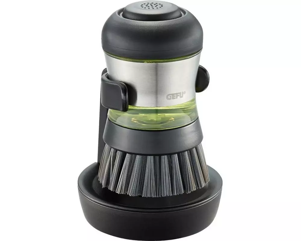 GEFU Spülbürste Swift mit Spülmittelbehälter, Schwarz