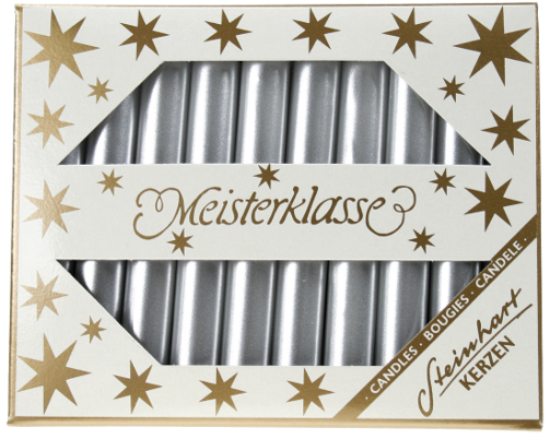 STEINHART Baumkerzen 100x13mm 02390-03 silber 20 Stück