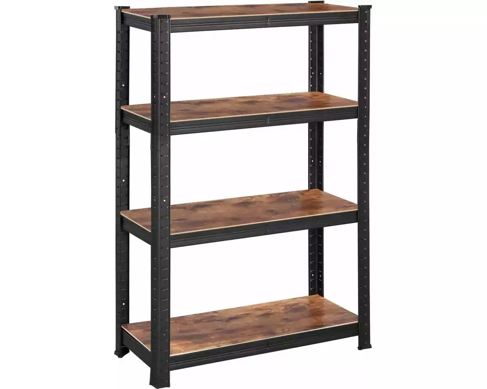 Songmics Regal mit 4 Ablagen Schwarz/Braun