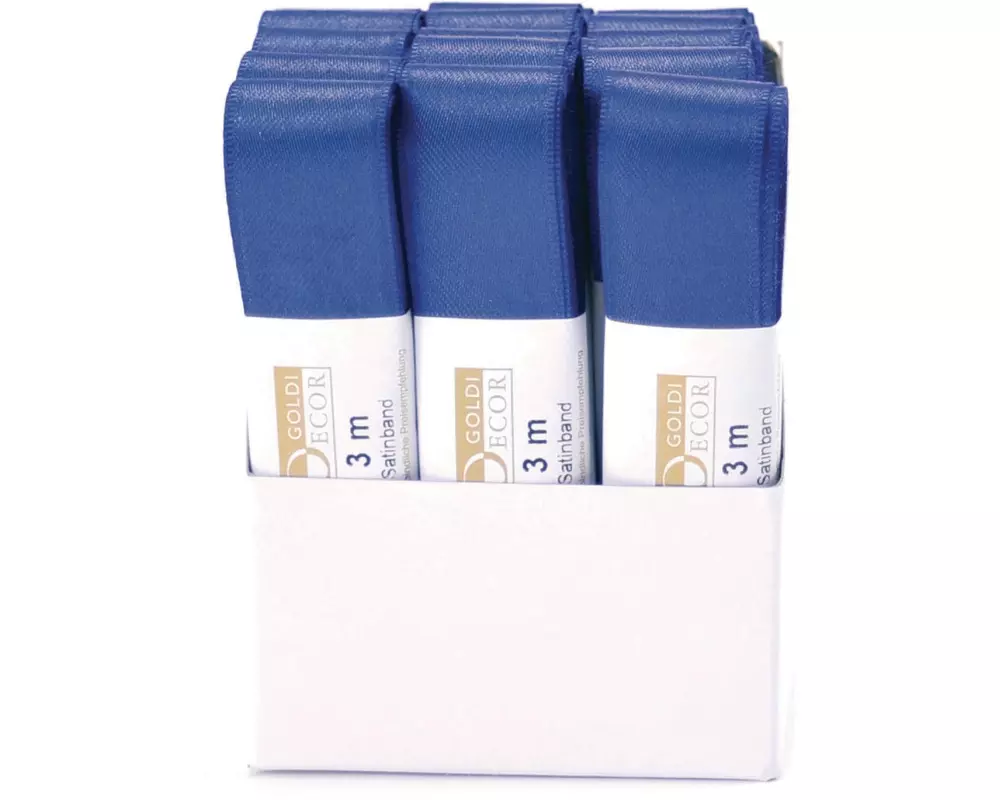 GOLDINA Satinband 25 mm x 3 m, Blau, 1 Stück