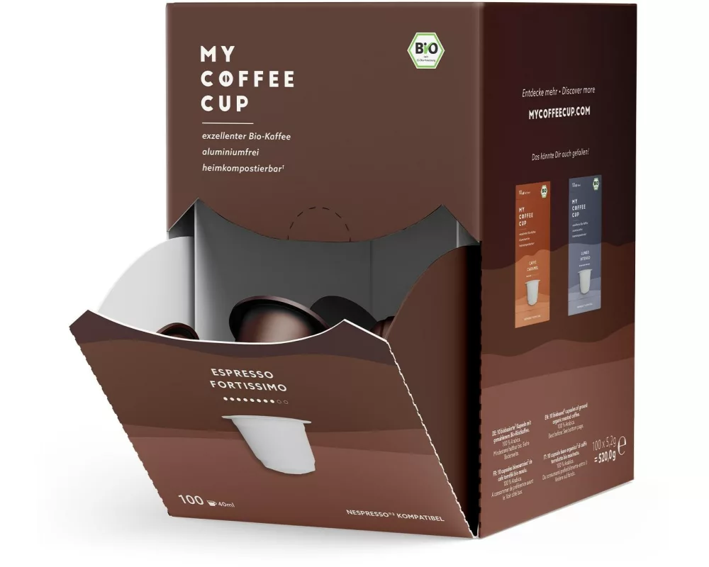 My-CoffeeCup Kaffeekapseln Mega Box Bio Espresso Fortissimo 100 Stück