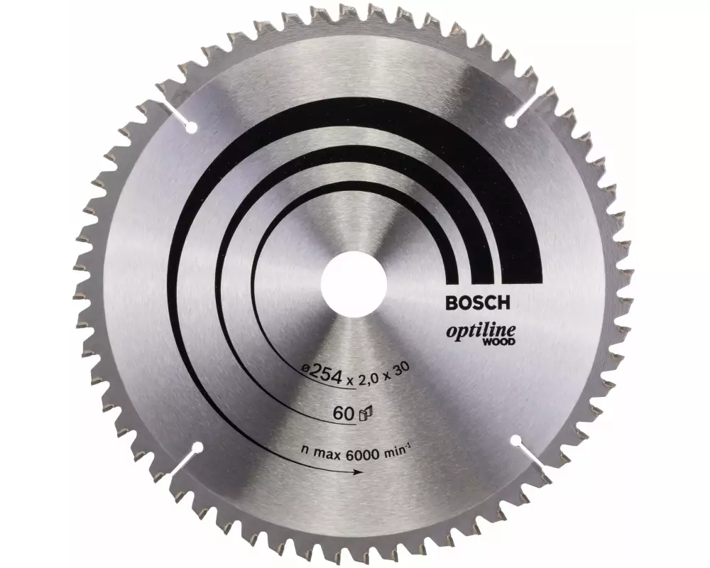 Bosch Professional Kreissägeblatt Optiline Wood, 254 x 30 x 2 mm, Z 60