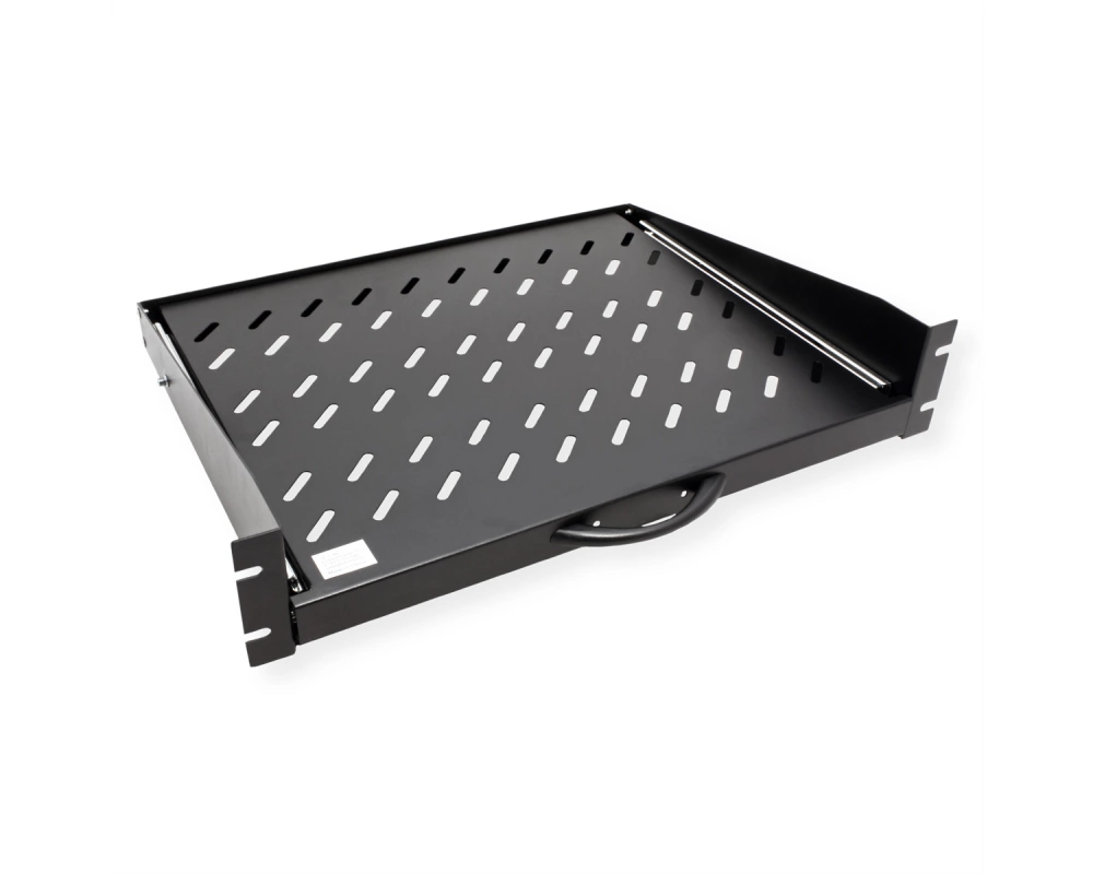 VALUE 19-Zoll-Fachboden ausziehbar, 2 HE, 404 x 350 mm, 30 kg Traglast