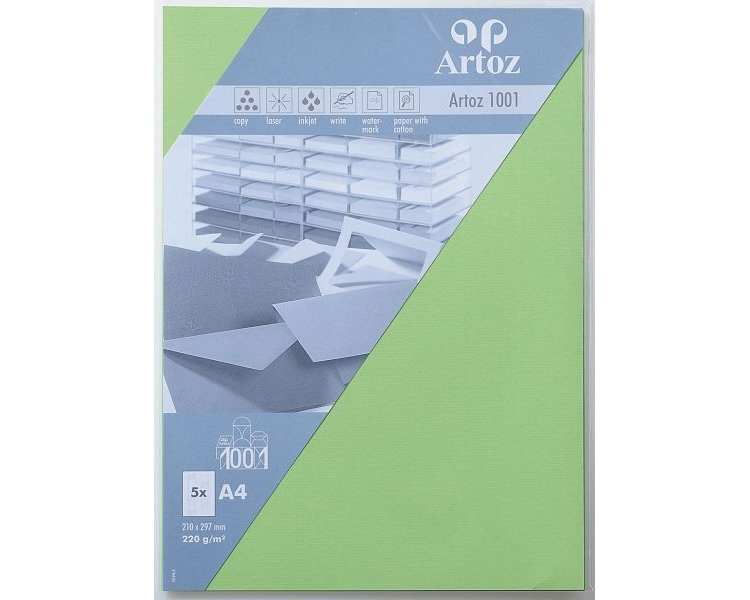 ARTOZ Karten 1001 A4 107696143 220g, birkengrün 5 Blatt