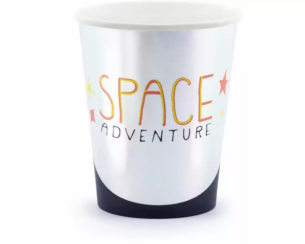 Partydeco Einwegbecher Kosmos 200 ml, 6 Stück, Mehrfarbig