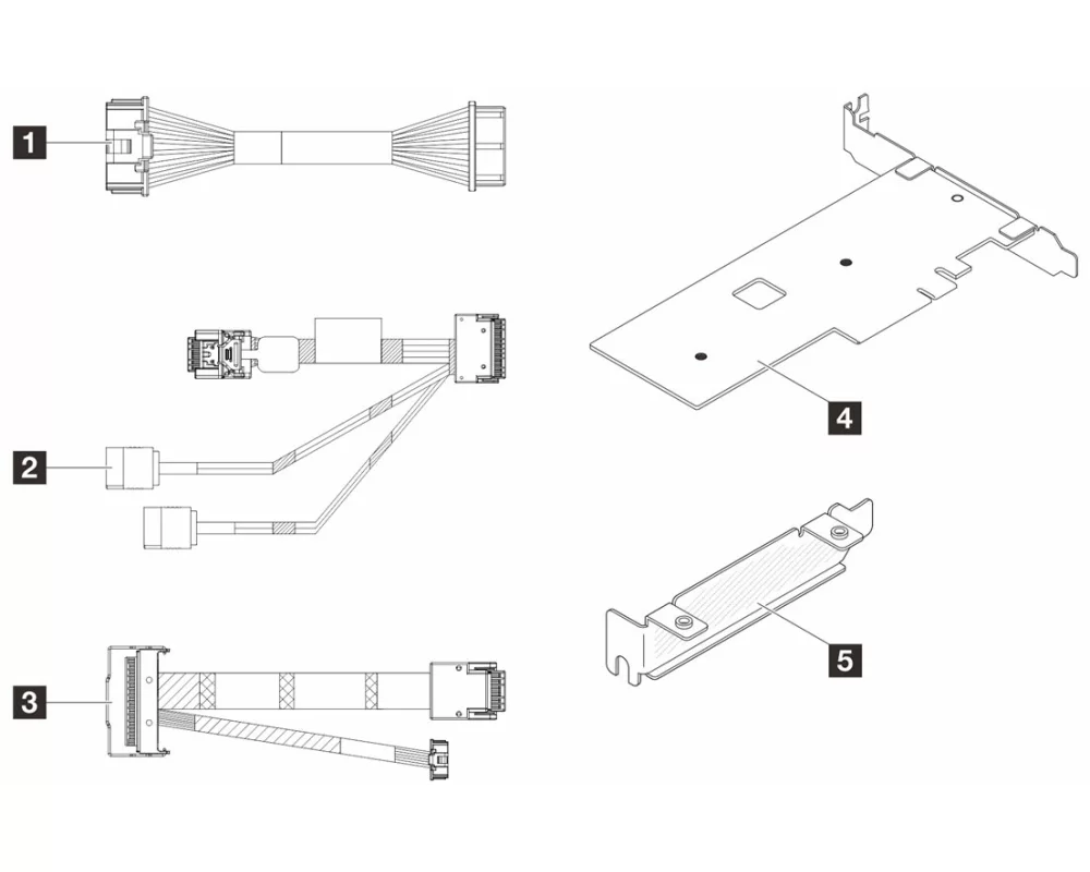 Lenovo ISG ThinkSystem SR250 V3/ST250 V3 M.2 Cable Kit