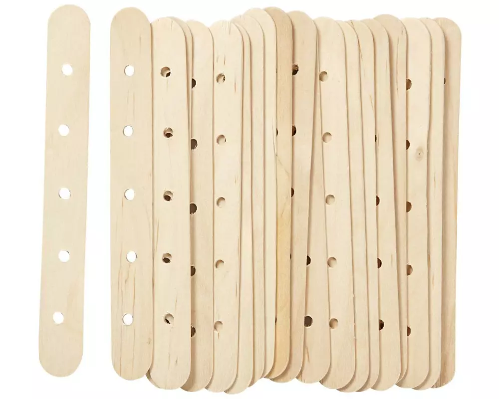 Creativ Company Holzkleinteile Eistiele mit Lochung, 20 Stück