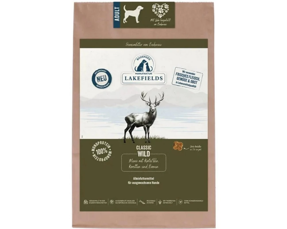 Lakefields Trockenfleisch-Menü Wild mit Pastinaken Karotten und Heidelbeeren 2.5 kg