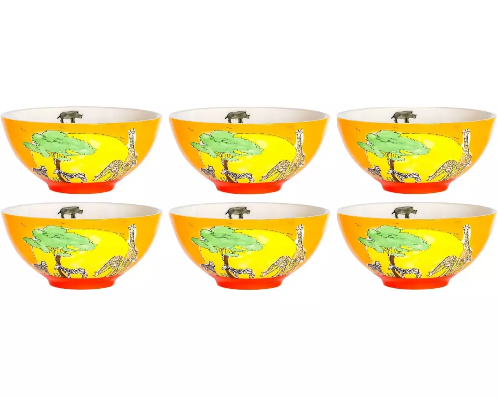 Mila Schale Afrika 16 cm, 6 Stück, Orange