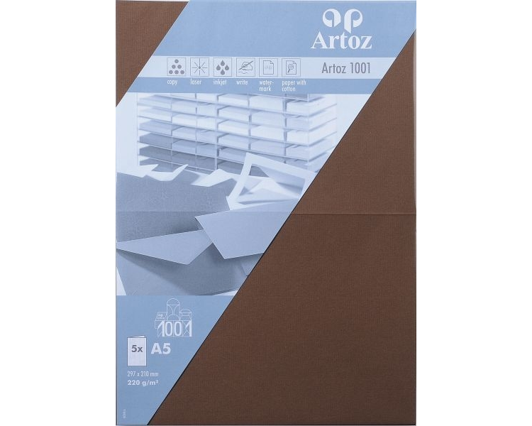 ARTOZ Karten 1001 A5 107392266 220g, braun 5 Blatt