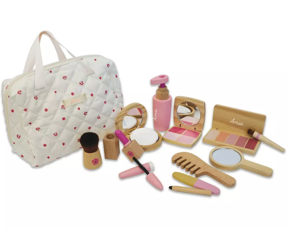vedes AM Holz Kosmetik-Set inkl. Tasche Holz, inklusive Tasche