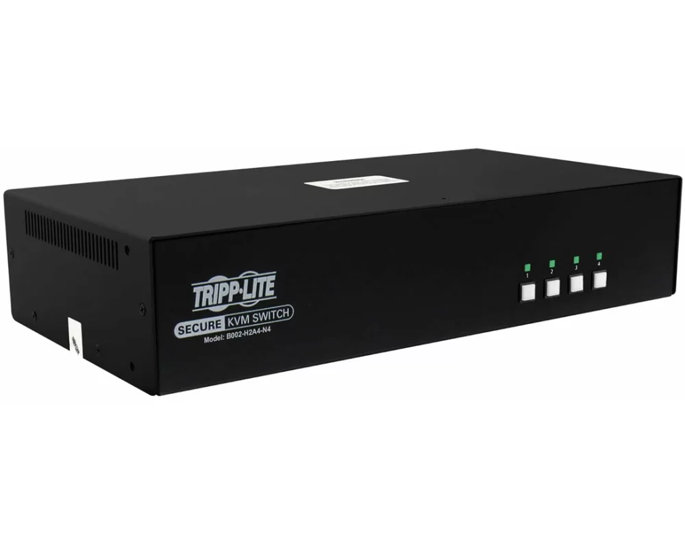 EATON TIPPLITE Secure KVM Switch, 4-Port, HDMI to DisplayPort, 4K, NIAP, PP, 3.0 Certified Audio, CAC, Single Monitor, TAA