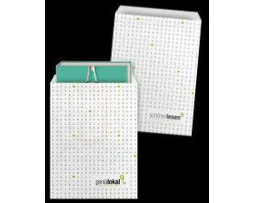 Genialokal Tüten (Papier) klein / VE 1000 / 20x27cm - weiss, 2farbig, 2seitig, vorlizensiert