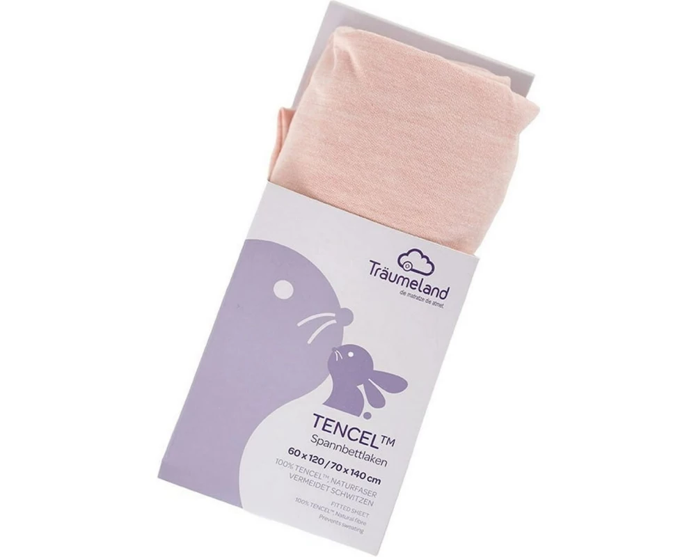 Träumeland Spannbettlaken Tencel Rose Smoke 60 x 120 cm + 70 x 140 cm
